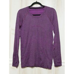 Lululemon Women's Run Swiftly Tech Long Sleeve Crew Top Heathered Purple Size 8